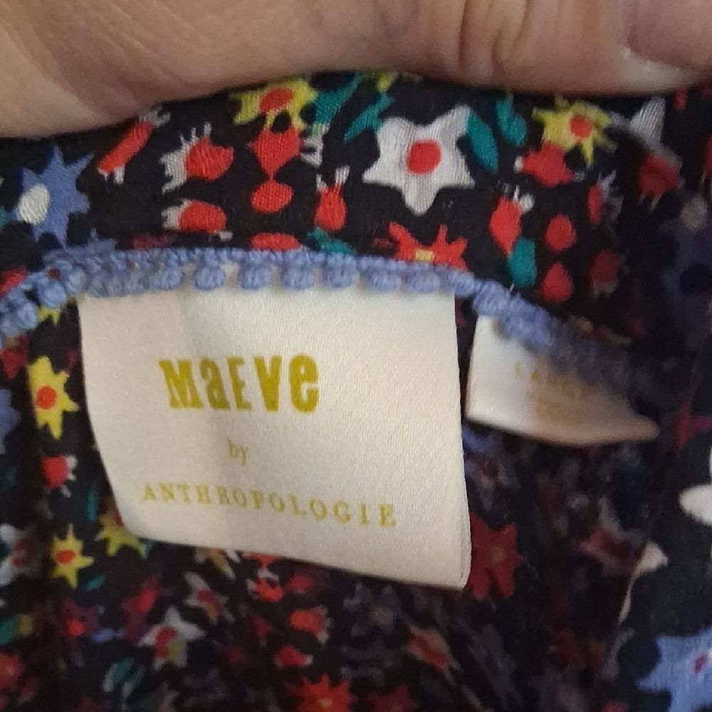 ANTHROPOLOGIE MAEVE Floral Print Flutter Sleeve Women's Top Size Large - Picture 11 of 14